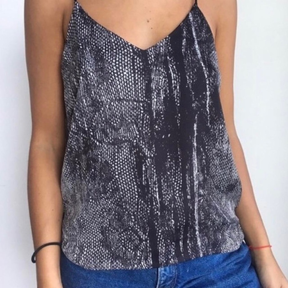 H&M Conscious Collection Tank Top Size 2 Dark Black Strappy Racerback